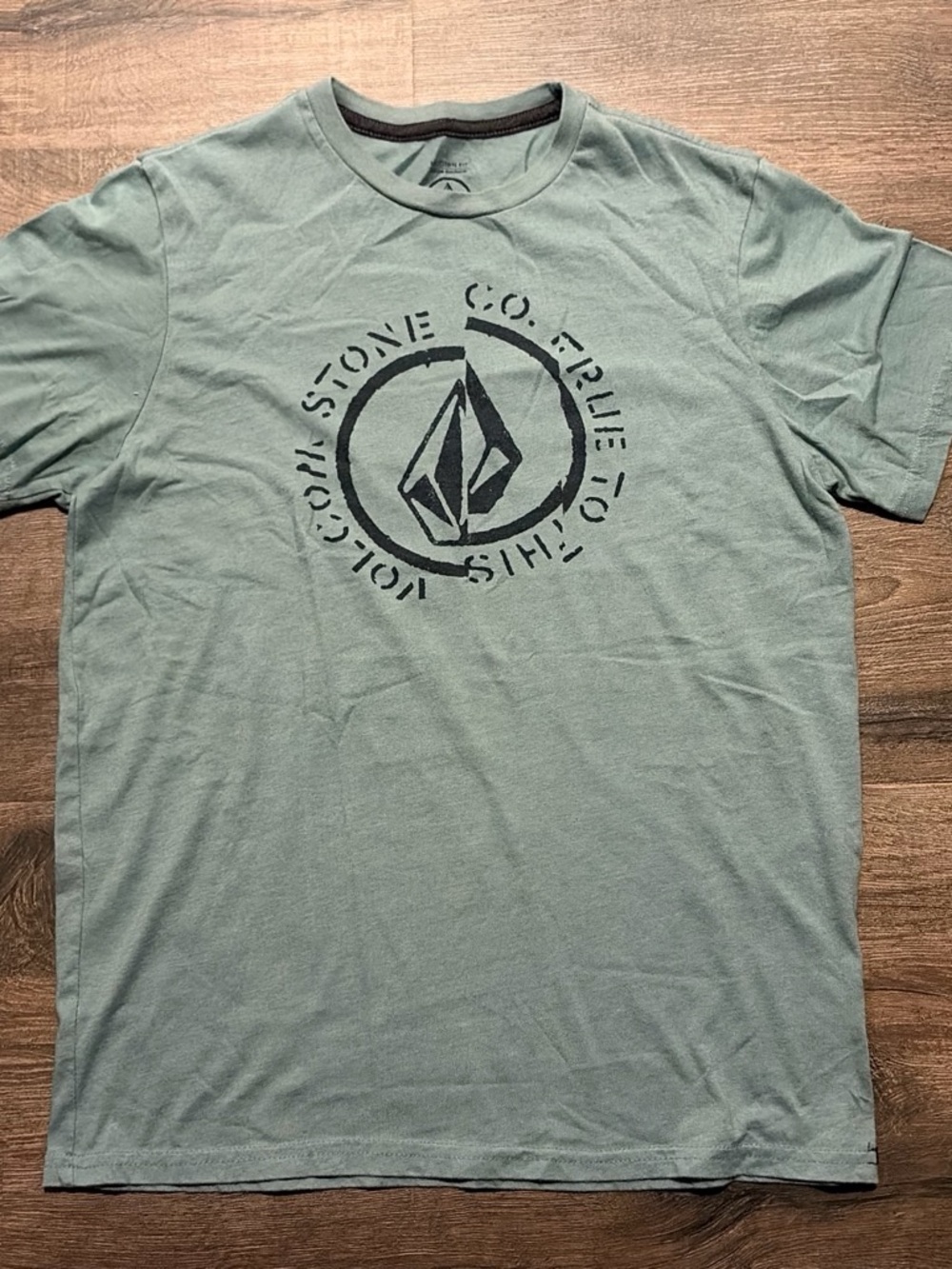 Volcom Stone Co Graphic T-Shirt Gray Blue Modern Fit Small